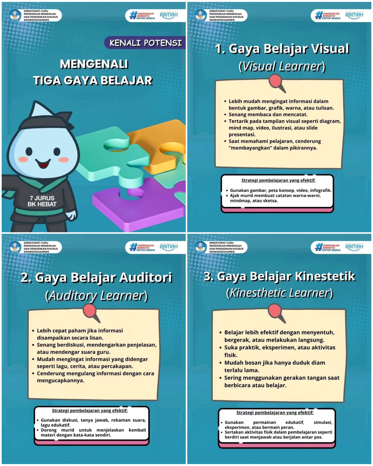 Mengenali Tiga Gaya Belajar